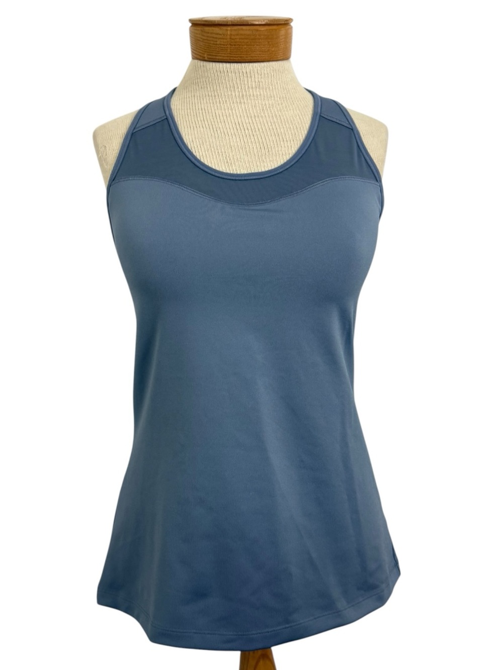 Athleta Spiral Support Tank Medium Blue Gym Clean Girl Aesthetic Athleisure